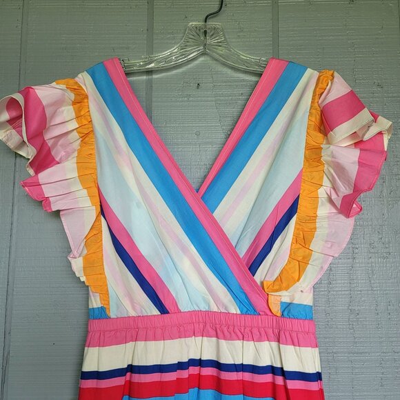 Plenty by Tracy Reese Multicolor Ruffled Maxi Belted Dress. Size XL - Picture 5 of 11